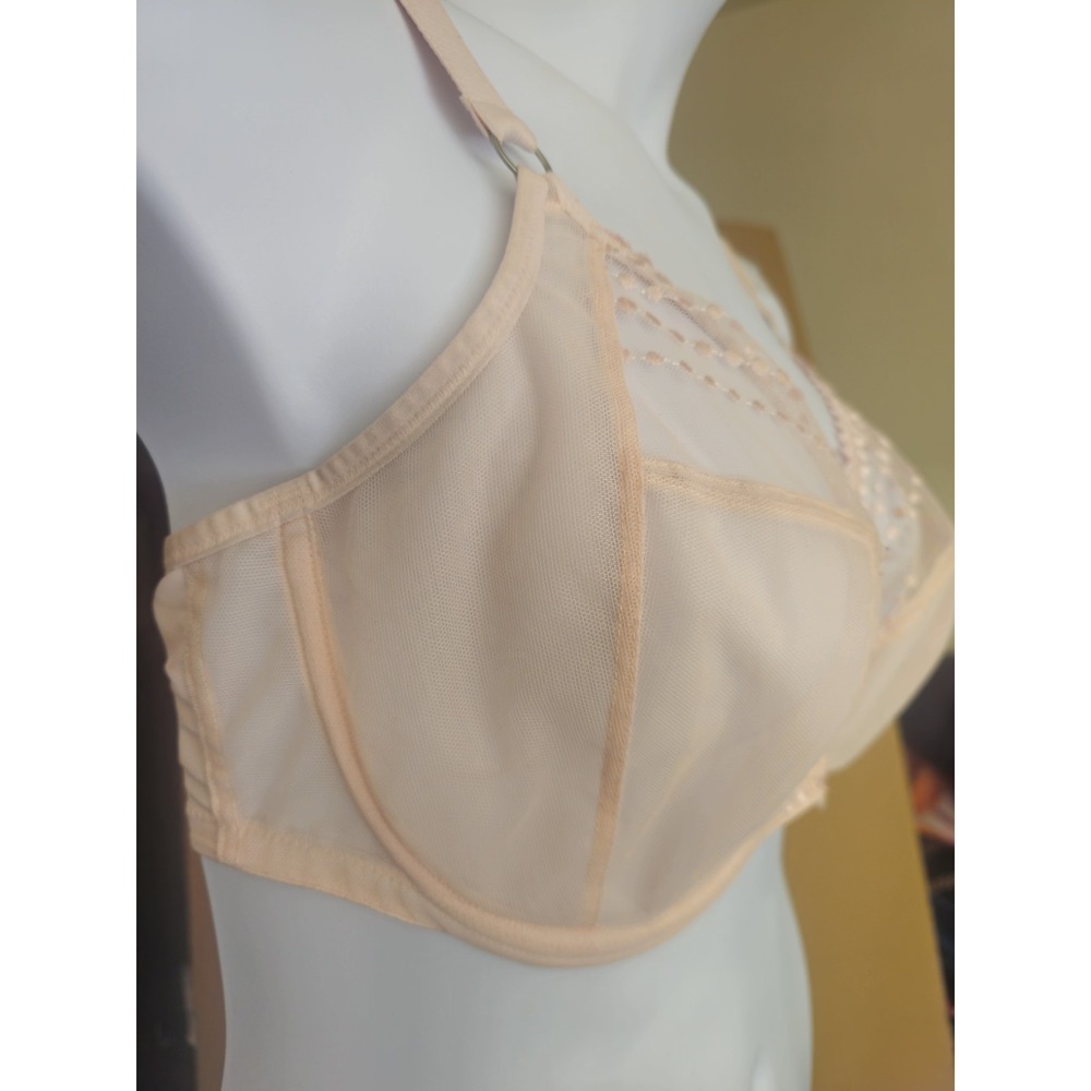 Elomi Matilda Women Bra Pearl Blush Pink Underwire Lace Sheer Romantic Coquette - Picture 5 of 7